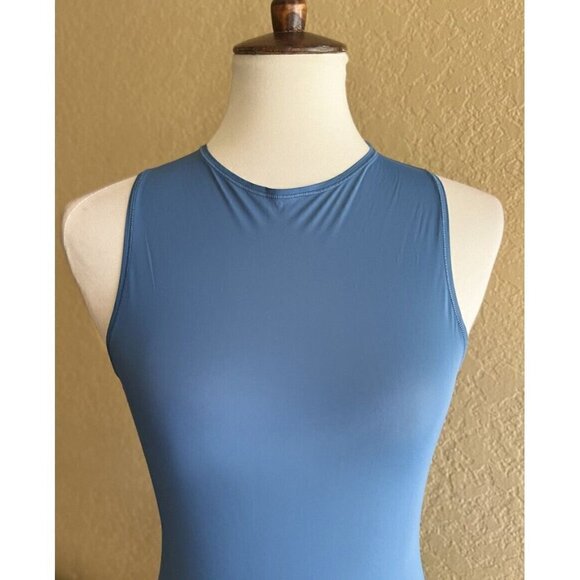 Skims Tops - Skims Blue Jelly Sheer Crew Neck Bodysuit Sleeveless Bodysuit Deap Sea Size S